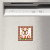 Waterverf Bulldog Noel Kerstmis Magneet (Insitu (Vaatwasser))