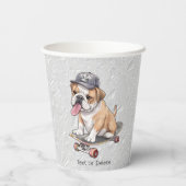 Waterverf Bulldog papieren bekers (Achterkant)
