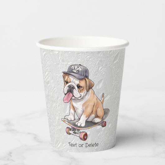 Waterverf Bulldog papieren bekers (Achterkant)