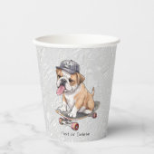 Waterverf Bulldog papieren bekers (Voorkant)