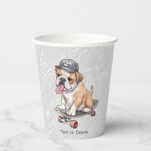 Waterverf Bulldog papieren bekers (Voorkant)