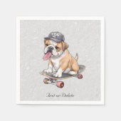 Waterverf Bulldog servetten (Voorkant)