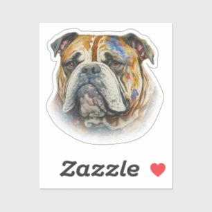 Waterverf Bulldog Sticker