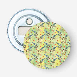 Waterverf Bullfinch, Waterverf vogels Button Flesopener