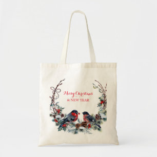 Waterverf bullfinches, weide en vogels tote bag