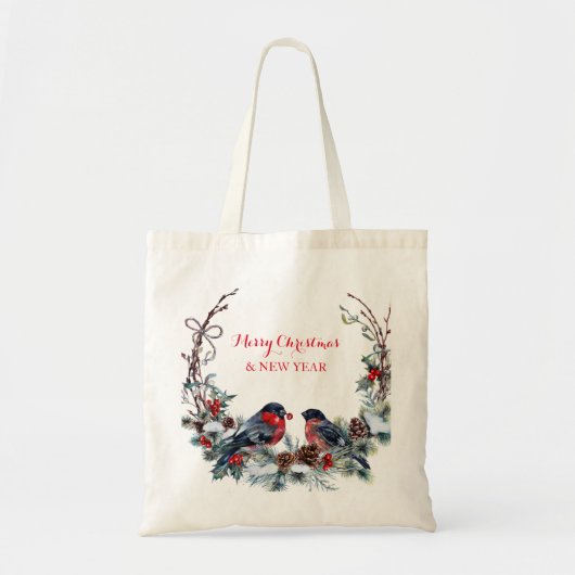 Waterverf bullfinches, weide en vogels tote bag (Voorkant)