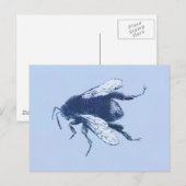 Waterverf Bumble Bee Briefkaart (Voorkant / Achterkant)