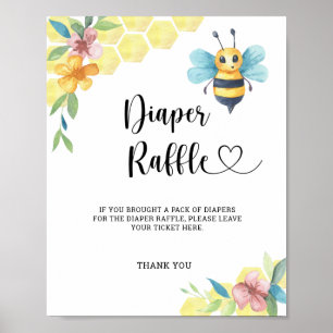 Waterverf Bumble Bee diaper raffinage Poster