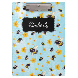 Waterverf Bumble Bee Personalized Pocket Folder Klembord