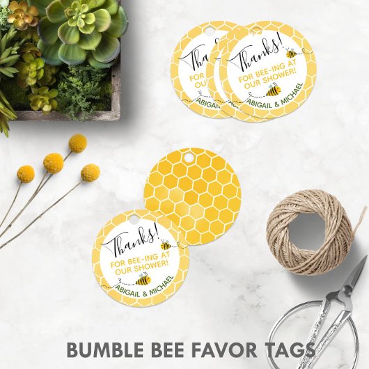 Waterverf Bumble Bees Honingraat Dank u Bedankjes Labels
