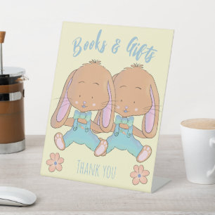 Waterverf Bunnies Baby shower Boeken en geschenken Reclamebord Met Voetstuk