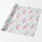 Waterverf Bunnies Cadeaupapier (Uitgerold)