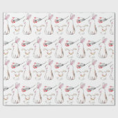 Waterverf Bunnies Cadeaupapier (Vlak)
