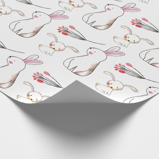 Waterverf Bunnies Cadeaupapier (Hoek)
