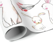 Waterverf Bunnies Cadeaupapier (Rol Hoek)