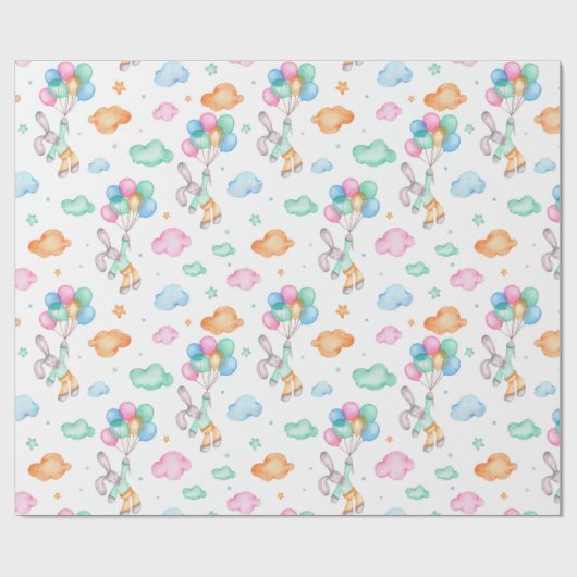 Waterverf Bunnies Cadeaupapier (Vlak)