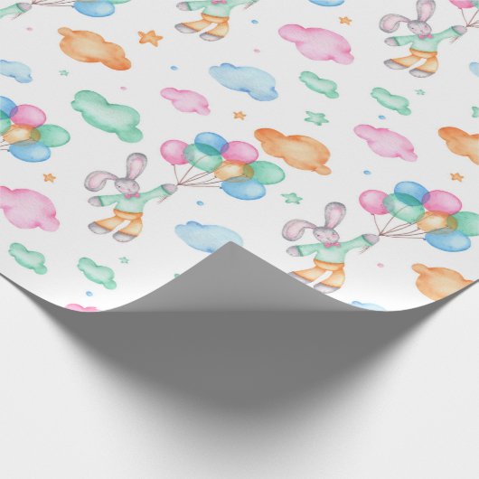 Waterverf Bunnies Cadeaupapier (Hoek)