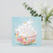 Waterverf Bunnies in de tragere paaseieren (Staand voorkant)