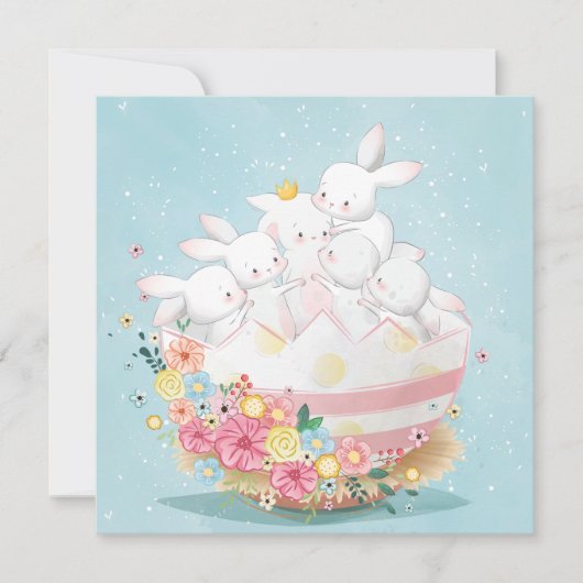 Waterverf Bunnies in de tragere paaseieren (Voorkant)