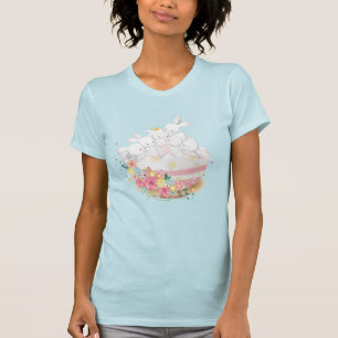 Waterverf Bunnies in de tragere paaseieren T-shirt