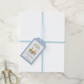 Waterverf Bunnies, Schattige Happy Easter Gingham Cadeaulabel (Met Touw)