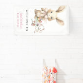 Waterverf Bunny Baby shower Banner (Insitu)