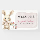 Waterverf Bunny Baby shower Banner (Horizontaal)