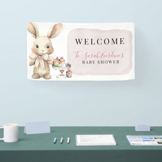 Waterverf Bunny Baby shower Banner (Beurs)