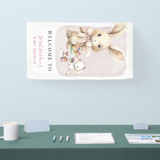 Waterverf Bunny Baby shower Banner (Beurs)
