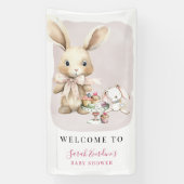 Waterverf Bunny Baby shower Banner (Verticaal)
