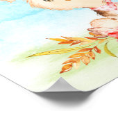 Waterverf Bunny Baby shower Boerderij Poster (Hoek)