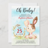Waterverf Bunny Baby shower Boerderij Uitnodiging (Voorkant)