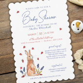 Waterverf Bunny Baby shower Kaart