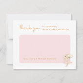 Waterverf Bunny Ballerina Baby shower Bedankkaart (Voorkant)