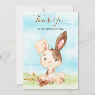 Waterverf Bunny Boerderij Dank u Bedankkaart