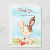 Waterverf Bunny Boerderij Dank u Bedankkaart (Voorkant)