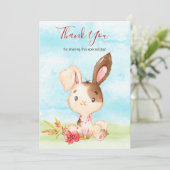 Waterverf Bunny Boerderij Dank u Bedankkaart (Staand voorkant)
