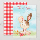 Waterverf Bunny Boerderij Dank u Bedankkaart (Voorkant / Achterkant)