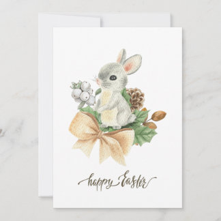 Waterverf bunny boho Happy easter Feestdagenkaart