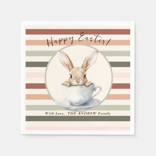 Waterverf Bunny Custom Spring Easter Servet (Voorkant)