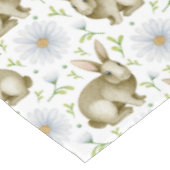 Waterverf  Bunny & Daisy Flowers Pasen Tafelkleed (Gekanteld)