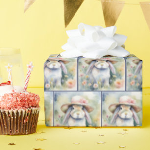 Waterverf Bunny Dragen een Bonnet Cadeaupapier