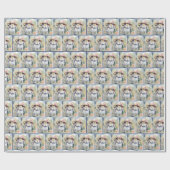 Waterverf Bunny Dragen een Bonnet Cadeaupapier (Vlak)