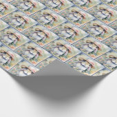 Waterverf Bunny Dragen een Bonnet Cadeaupapier (Hoek)