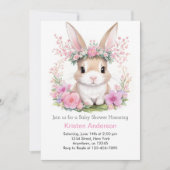 Waterverf Bunny Dreams Roze Meisje Baby shower Kaart (Voorkant)
