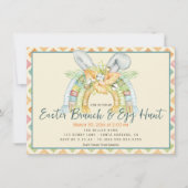 Waterverf Bunny Ears Boho Regenboog Paasbrunch Kaart (Voorkant)