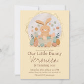 Waterverf Bunny Easter Basket Eggs Birthday Kaart (Voorkant)