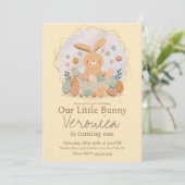 Waterverf Bunny Easter Basket Eggs Birthday Kaart (Staand voorkant)