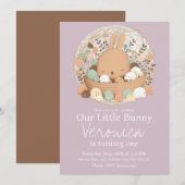Waterverf Bunny Easter Bohemian Birthday Party in Kaart (Voorkant / Achterkant)