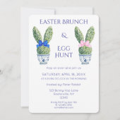 Waterverf Bunny Easter Brunch en Egg Hunt Kaart (Voorkant)